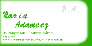 maria adamecz business card